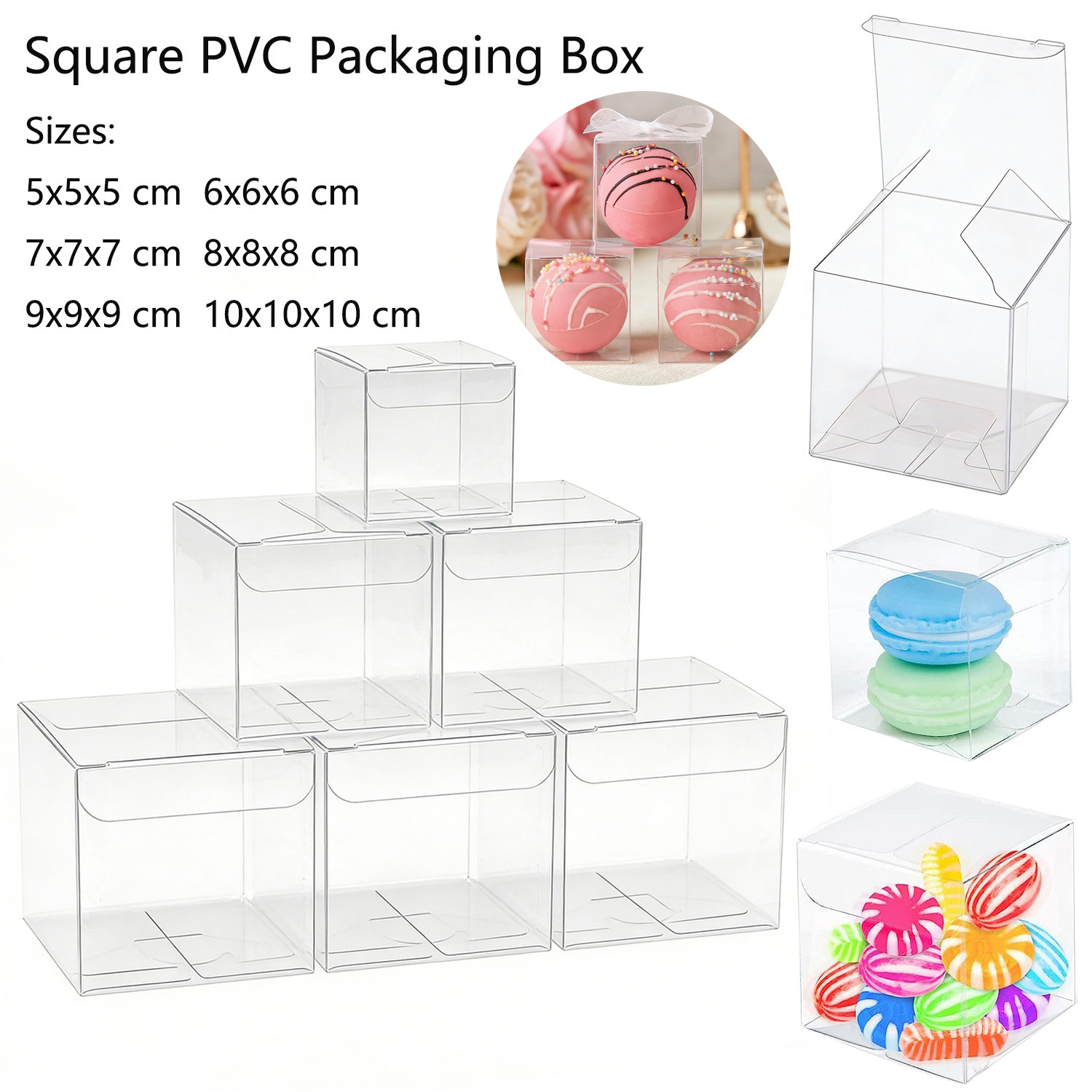 10-50개 투명 사각형 PVC 디스플레이 박스, 사탕 - Wedding Favor Box 리뷰 및 가격