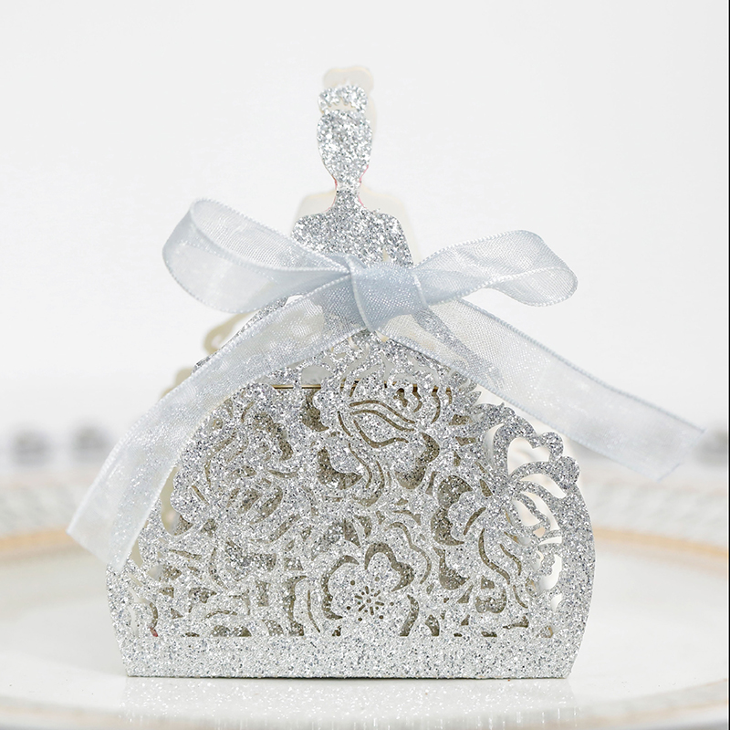 신부 플라워 드레스 캔디 박스, 레이저 컷 박스, 선물 - Wedding Favor Box 리뷰 및 가격