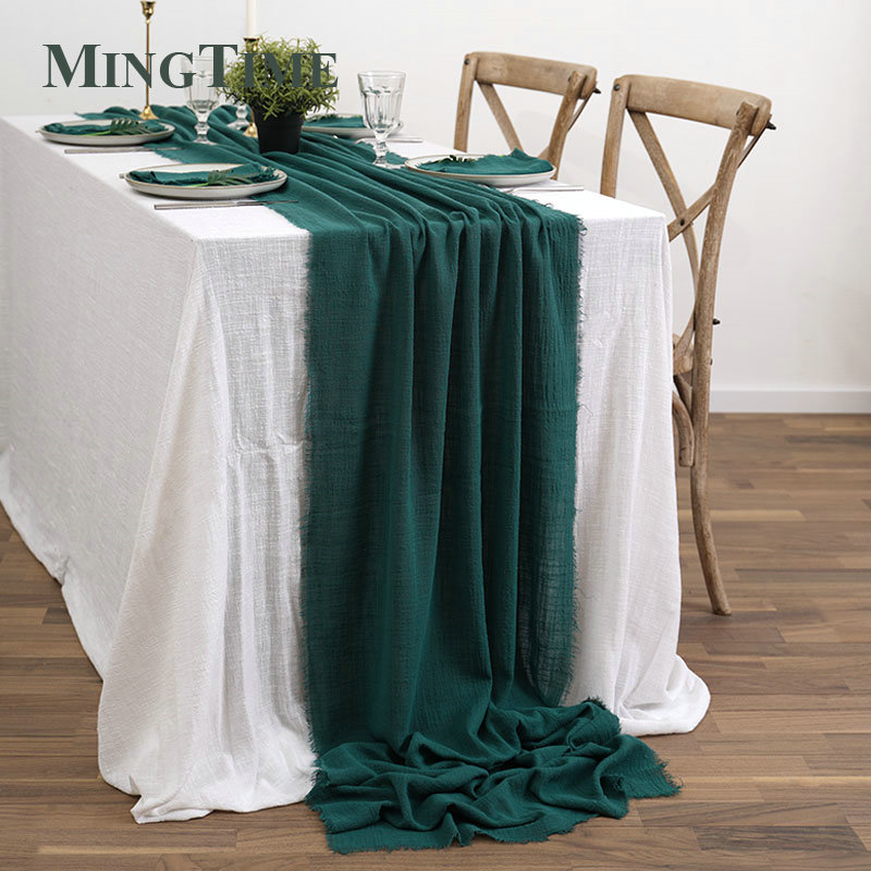 테이블 러너 소박한 코튼 거즈 식사 삼베 레트로 버 질 - Wedding Supply Rentals 리뷰 및 가격