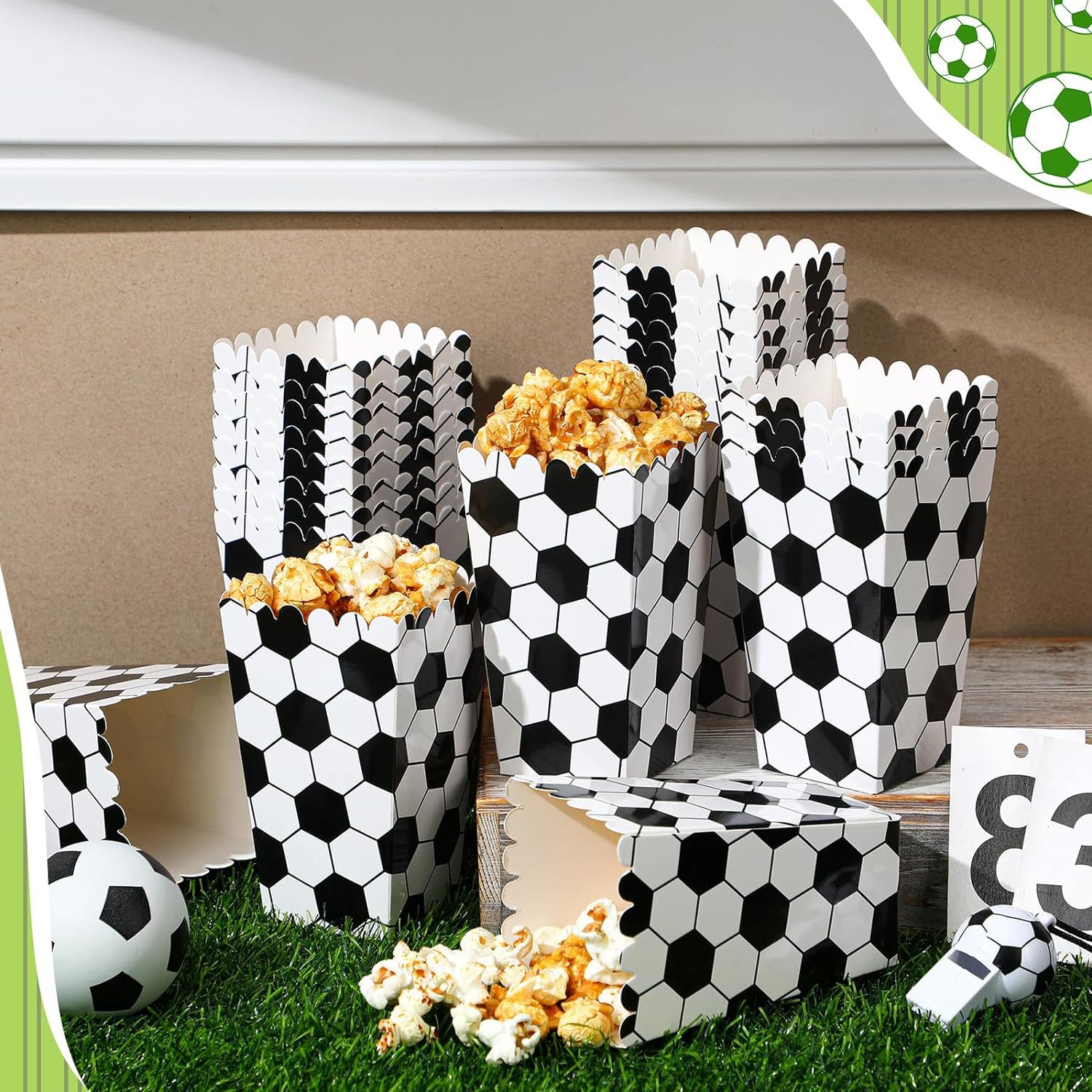 6/18Pcs 축구 팝콘 상자 축구 파티 호의 치료 상 - Wedding Favor Box 리뷰 및 가격