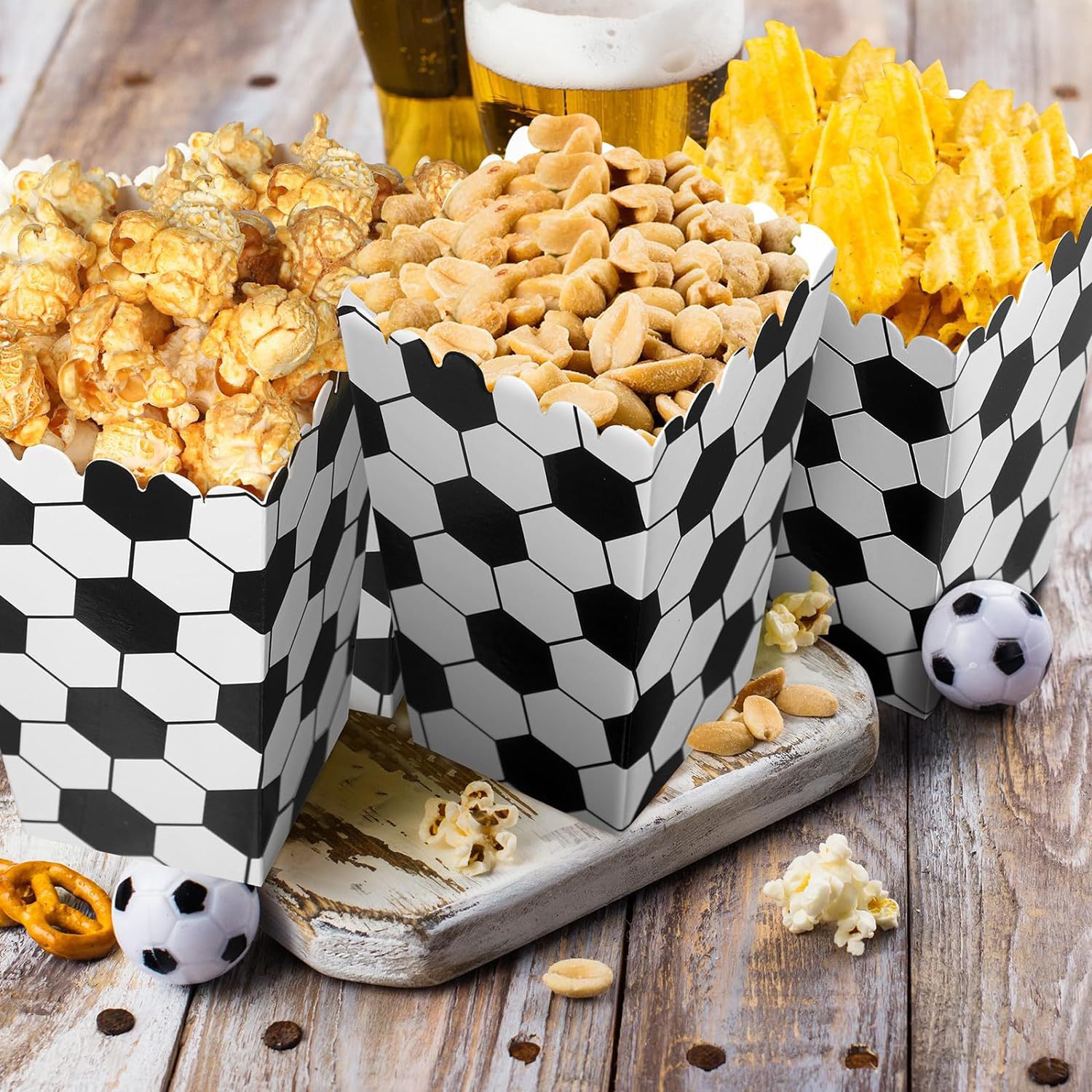 6/18Pcs 축구 팝콘 상자 축구 파티 호의 치료 상 - Wedding Favor Box 리뷰 및 가격